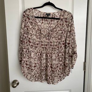 Torrid Floral Paisley Sheer 3/4 Sleeve  SIZE 00